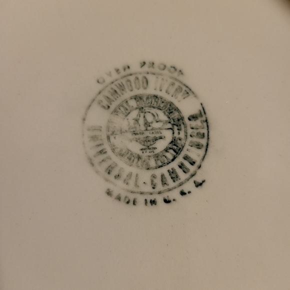 Universal Potteries Cambridge "Calico Fruit" 9" Salad Serving Camwood Ivory Bowl - Picture 5 of 5